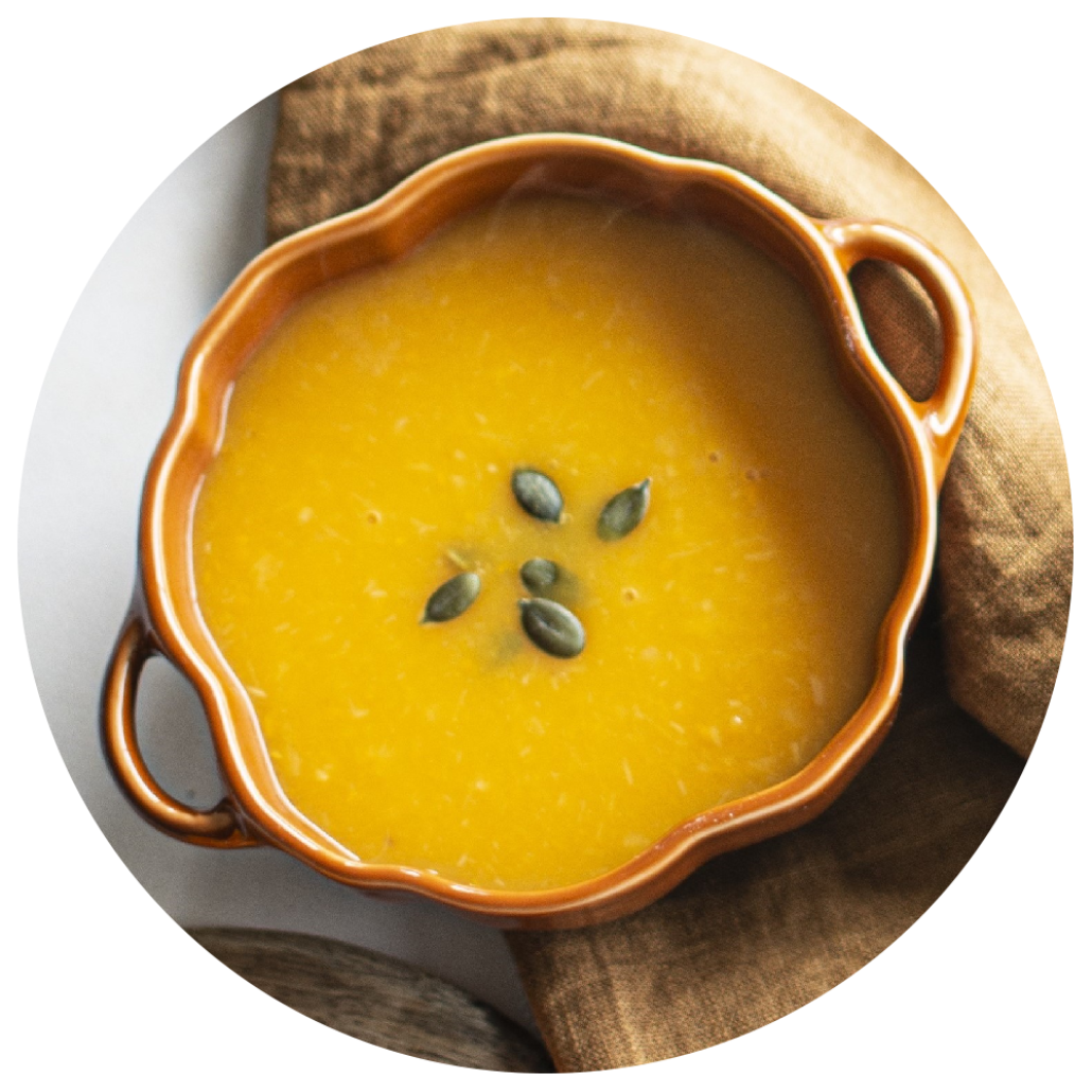 sopa de abóbora com caldo de ossos