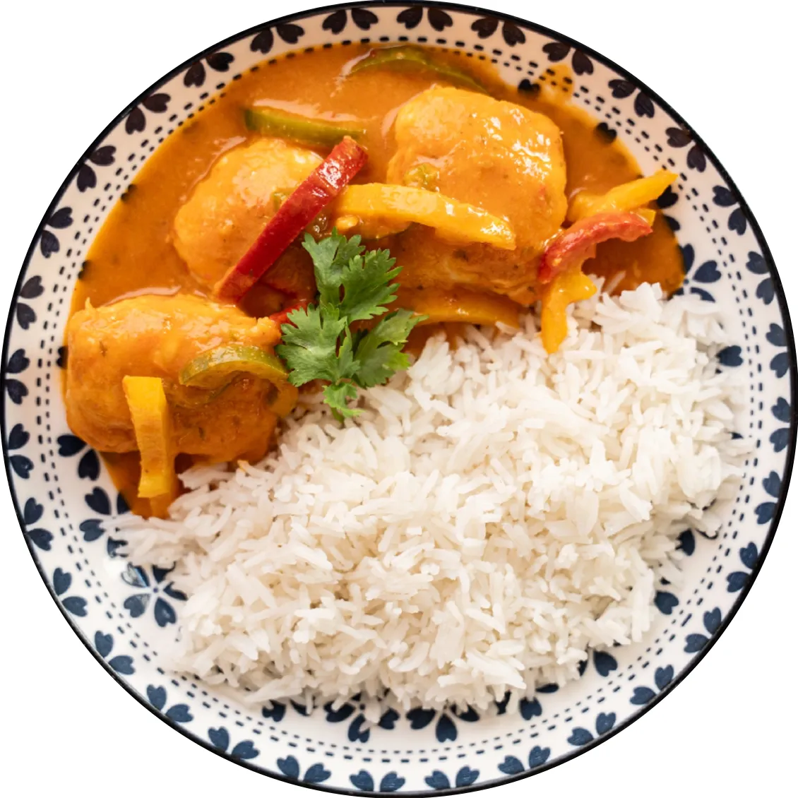 Moqueca à brasileira, com lombos de pescada e leite de coco. Uma refeição saudável