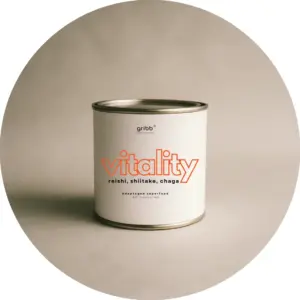 Vitility booster com cogumelos, funcional