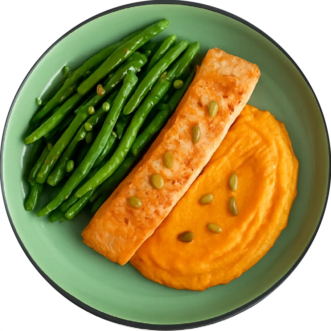 Salmão com puré de batata doce, low FODMAP