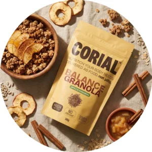 Granola de maçã com fibra e proteína
